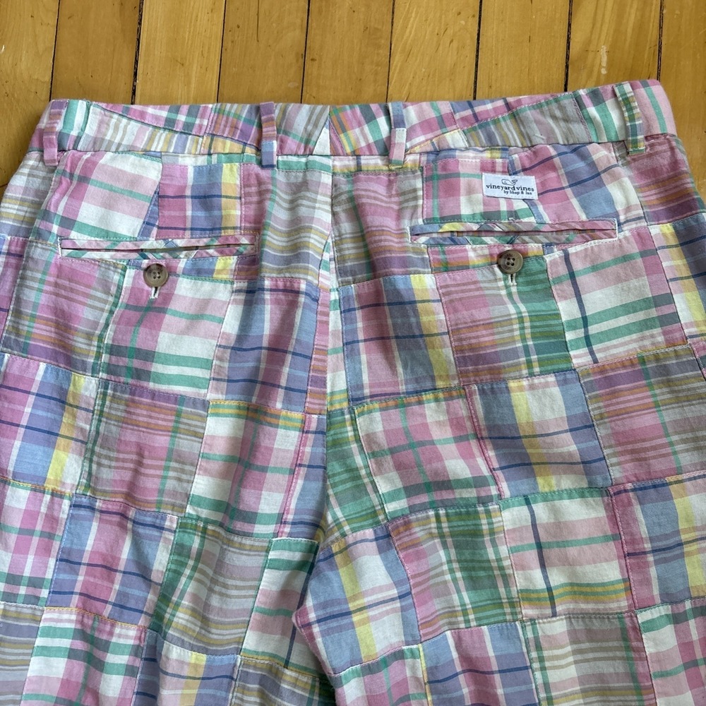 Vineyard Vines Breaker Pants Mens 33x31 Slim Fit Patchwork Plaid Preppy READ - Picture 11 of 14